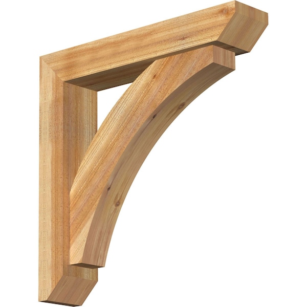 Ekena Millwork Thorton Slat Rough Sawn Bracket w/ Offset Brace, Western Red Cedar, 6"W x 30"D x 30"H BKT0604X30X30THR06RWR - main